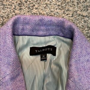 Talbots Lavender Herringbone Blazer